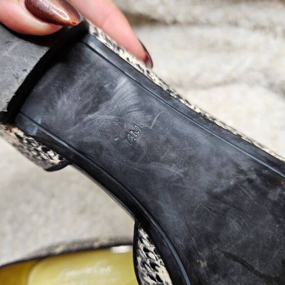 Kenneth Cole New York Snakeskin Pattern Leather Pointed Toe D'orsay Flats sz 7 - Picture 7 of 8